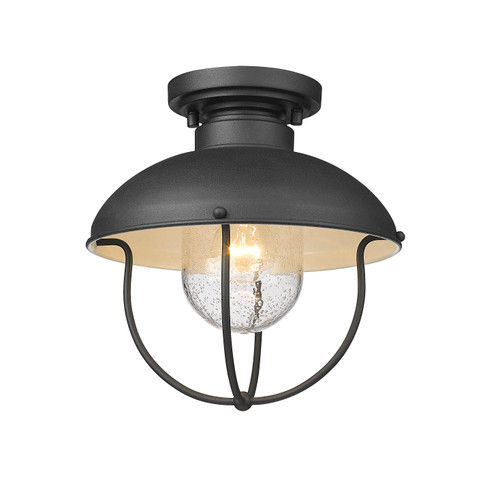 Z-Lite 590F-BK Ansel Single Light Outdoor Flush Mount