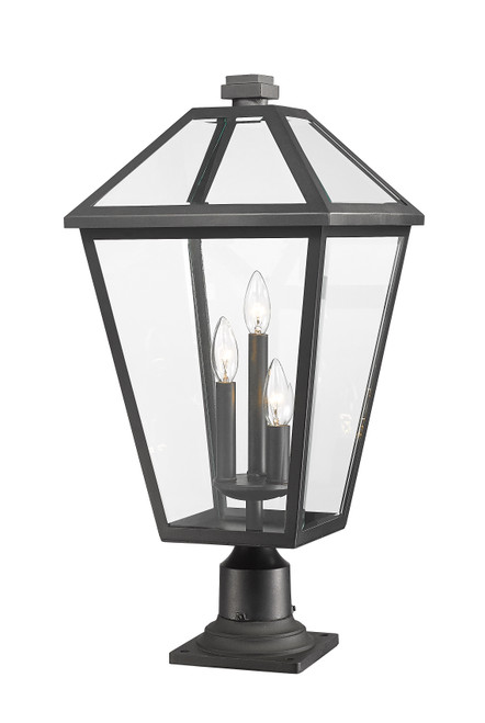 Z-Lite 579PHXLR-533PM-BK Talbot 3-Light Outdoor Pier Mounted Fixture