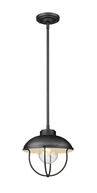 Z-Lite 590P-BK Ansel Single Light Outdoor Pendant