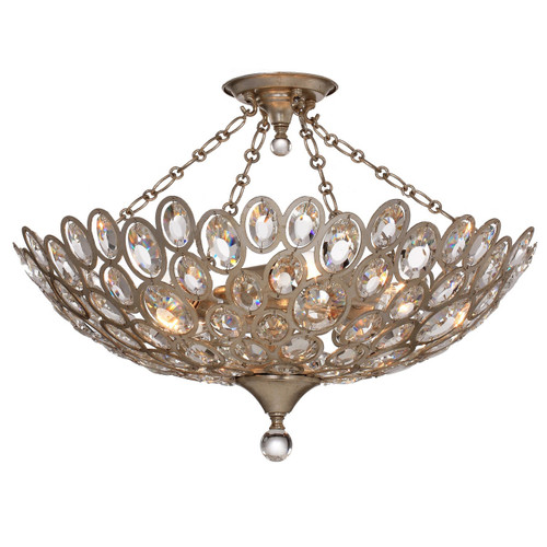 Crystorama 7587 Sterling 5 Light Semi Flush Mount