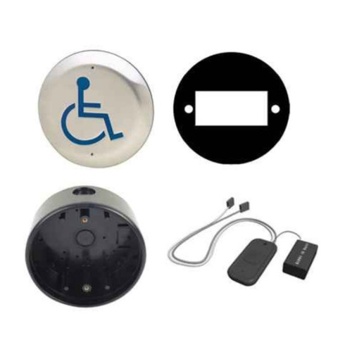 LCN 8310 Series 4-1/2" Round Wireless Touchless Actuator with Handicap Symbol and Weather Trim