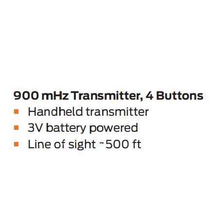 LCN 8310-884 Handheld Touchless Actuator Transmitter - 900 MHz 4-Button 3V Battery with 500 Foot Range