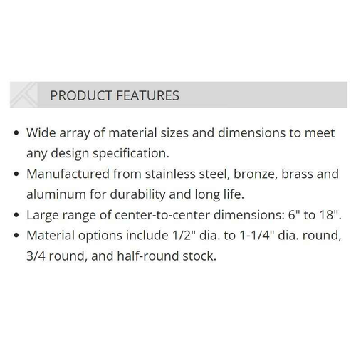 Trimco 1199 Straight Grip 1" Half Round (6" and 8" CTC Options)