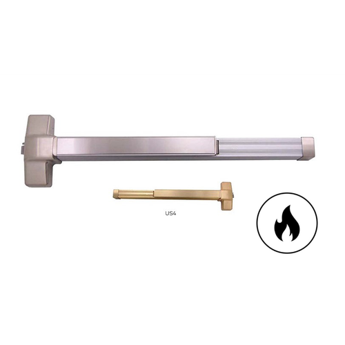 Design Hardware F1000R - Fire Rated 33" Heavy Duty Fire Rated Rim Device With Hex Key Dogging
