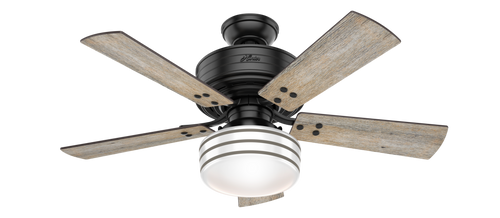 Hunter 44" 5 Blade Cedar Key Damp Rated Ceiling Fan with LED Light Kit and Handheld Remote