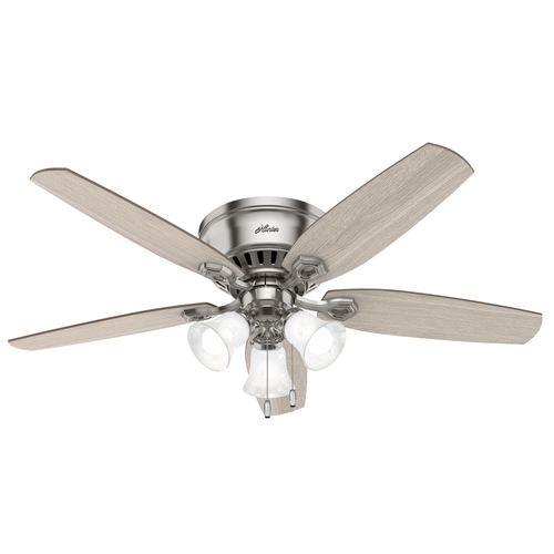 Hunter 52" 5 Blade Builder Low Profile Ceiling Fan with LED Light Kit and Pull Chain