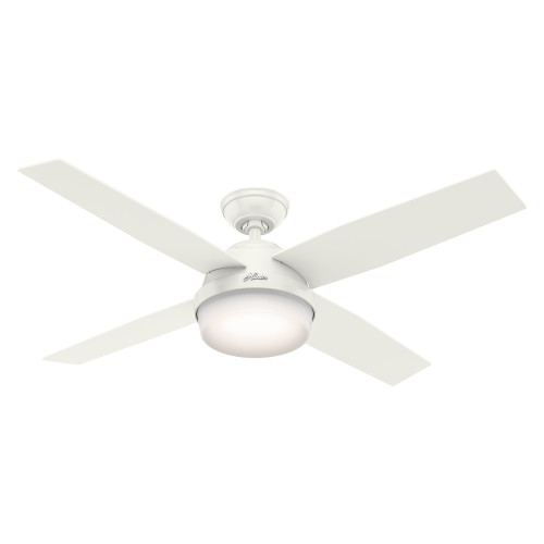 Hunter 52" 4 Blade Dempsey Damp Rated Ceiling Fan with LED Light Kit and Handheld Remote