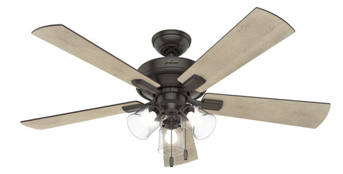 Hunter 52" 5 Blade Crestfield Ceiling Fan with LED Light Kit and Pull Chain HFC-1000748