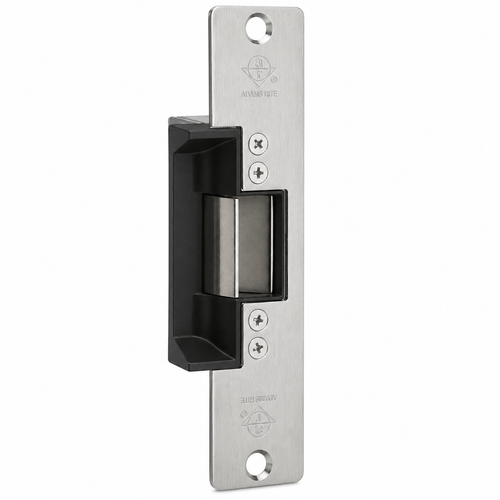 Adams Rite 7110 Electric Strike with 1-7/16" x 7-15/16" Flat Faceplate - Satin Chrome