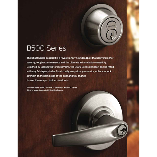 Schlage B561F Fire-Rated Cylinder Only x Blank Plate Deadbolt