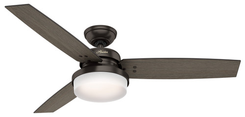 Hunter 52" 3 Blade Sentinel Premier Bronze Ceiling Fan with LED Light Kit and Handheld Remote