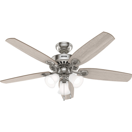 Hunter 52" 5 Blade Builder Ceiling Fan with LED Light Kit and Pull Chain HFC-1001526