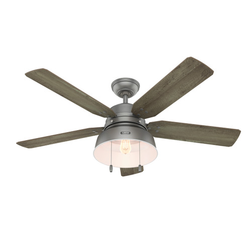 Hunter 52" 5 Blade Mill Valley Damp Rated Ceiling Fan with LED Light Kit and Pull Chain