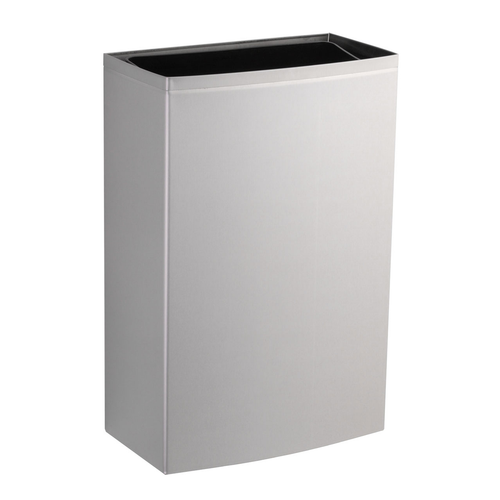 Bobrick B-277 Waste Receptacle, Stainless Steel, 12.75-Gal.