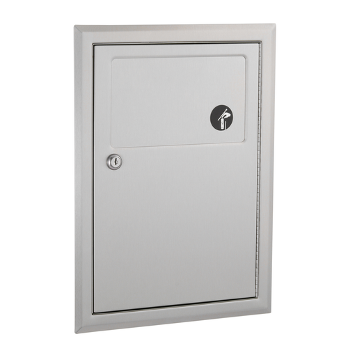 Bobrick B-353 Recessed Sanitary Napkin Disposal, 1.2-Gal.
