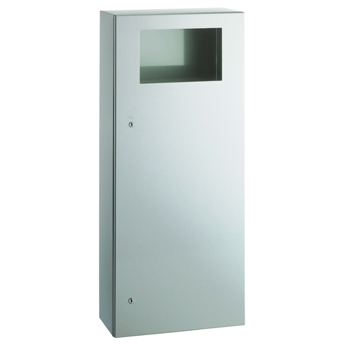 Bobrick B-35649 Surface-Mounted Waste Receptacle, 12-Gal.
