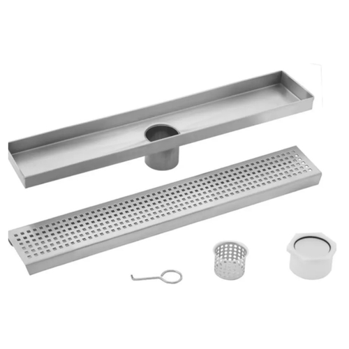 Cahaba CASP36 36 in. Stainless Steel Square Grate Linear Shower Drain