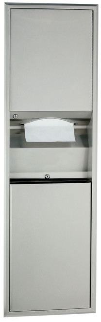 Bobrick B-3940 Recessed Convertible Paper Towel Dispenser/Waste Receptacle