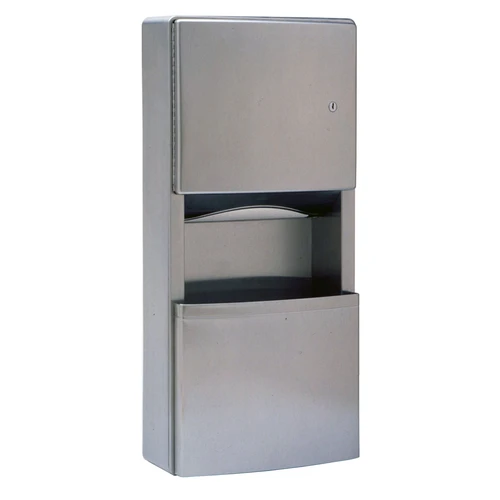 Bobrick B-43699 Surface Mounted Paper Towel Dispenser/Waste Receptacle, 2.6-gal.