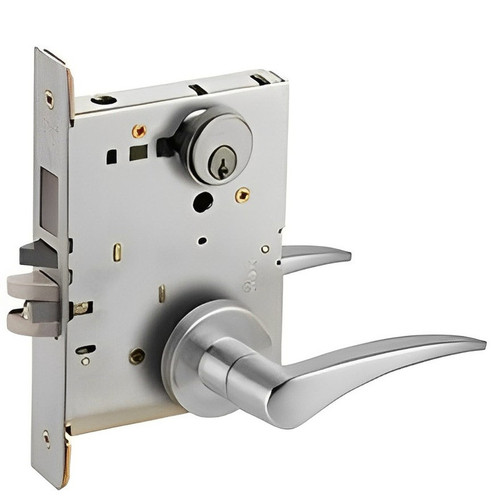 Schlage L9465 - 12 Lever Closet/Storeroom Mortise Lock - Grade 1 Deadbolt Function Single Cylinder Keyed Lever Lock