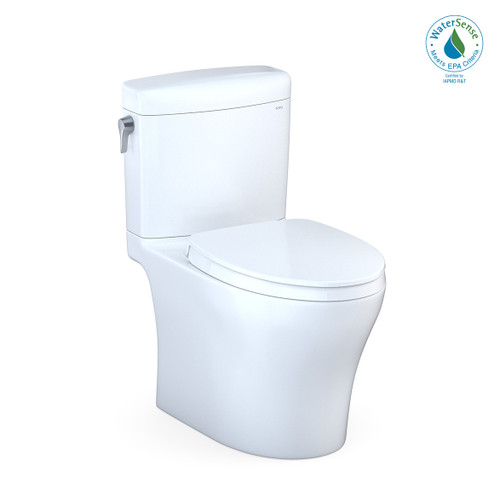 TOTO MS436124CEMFGN#01 Aquia IV Cube Two-Piece Elongated Dual Flush 1.28 and 0.9 GPF Universal Height Toilet with CEFIONTECT WASHLET+ Ready