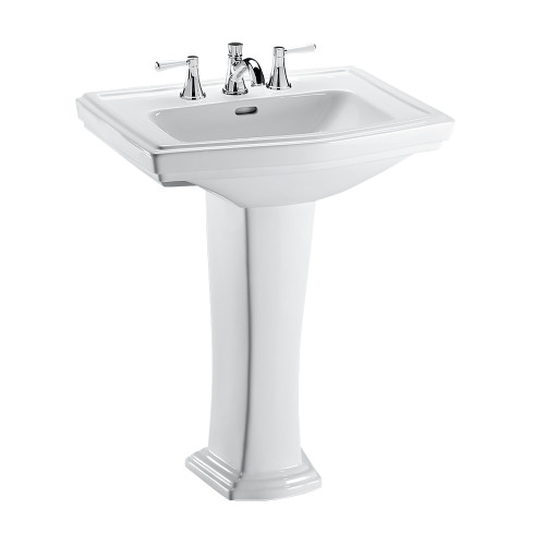 TOTO LPT780.4 Clayton Rectangular Pedestal Bathroom Sink for 4 Inch Center Faucets