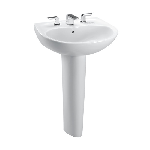 TOTO LPT242.4G Prominence Oval Basin Pedestal Bathroom Sink with CEFIONTECT for 4 inch Center Faucets