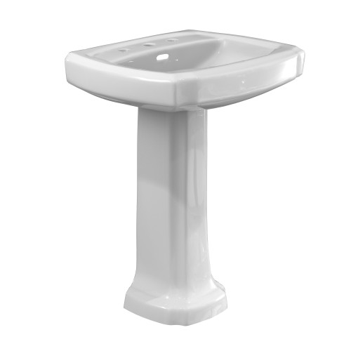 TOTO LPT972.8 Guinevere 24-3/8" x 19-7/8" Rectangular Pedestal Bathroom Sink for 8 Inch Center Faucets