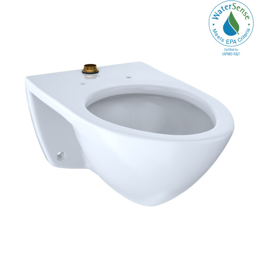 TOTO CT708UG#01 Elongated Wall-Mounted Flushometer Toilet Bowl with Top Spud and CEFIONTECT