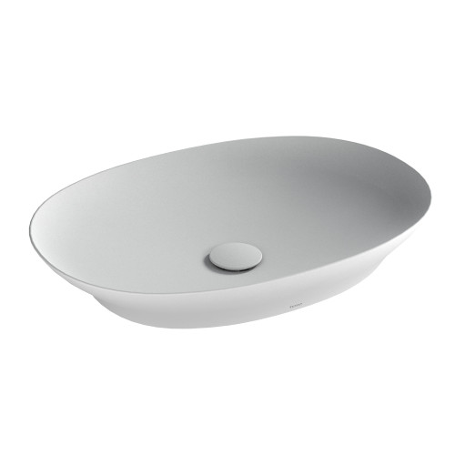 TOTO LT474MT#CMW Kiwami Oval 24 Inch Vessel Bathroom Sink with CEFIONTECT CLEAN MATTE