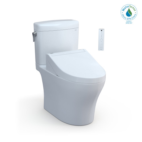 TOTO MW4363084CEMFGN#01 WASHLET+ Aquia IV Cube Two-Piece Elongated Dual Flush 1.28 and 0.9 GPF Toilet with C5 Bidet Seat