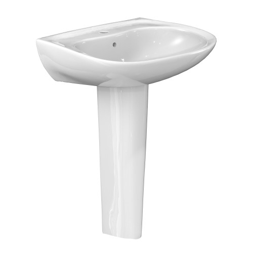 TOTO LPT242G Prominence Oval Basin Pedestal Bathroom Sink with CeFiONtect for Single Hole Faucets