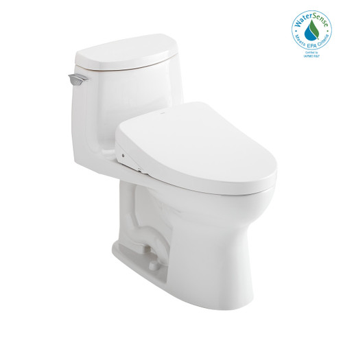 TOTO MW6043056CUFG#01 WASHLET+ UltraMax II 1G One-Piece Elongated 1.0 GPF Toilet and WASHLET+ S550e Contemporary Bidet Seat