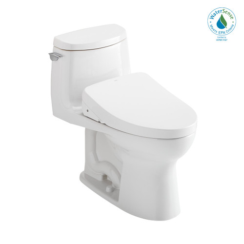 TOTO MW6043056CUFGA#01 WASHLET+ UltraMax II 1G One-Piece Elongated 1.0 GPF Toilet with Auto Flush WASHLET+ S550e Contemporary Bidet Seat