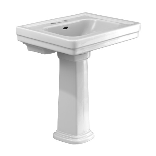 TOTO LPT530.4N Promenade 27-1/2" x 22-1/4" Rectangular Pedestal Bathroom Sink for 4 inch Center Faucets