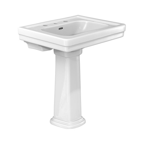 TOTO LPT530.8N Promenade 27-1/2" x 22-1/4" Rectangular Pedestal Bathroom Sink for 8 inch Center Faucets