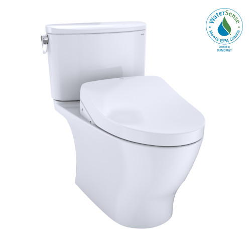 TOTO MW4423056CEFGA#01 WASHLET+ Nexus Two-Piece Elongated 1.28 GPF Toilet with Auto Flush S550e Contemporary Bidet Seat