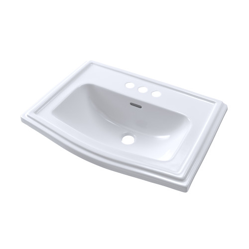 TOTO LT781.4 Clayton Rectangular Self-Rimming Drop-In Bathroom Sink for 4 Inch Center Faucets