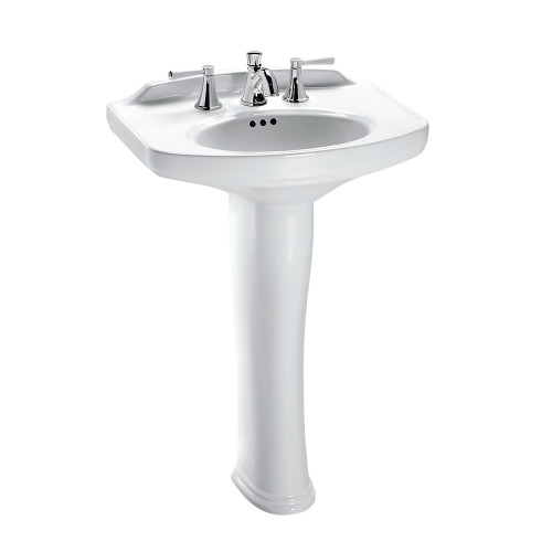 TOTO LPT642.4 Dartmouth Rectangular Pedestal Bathroom Sink with Arched Front for 4 Inch Center Faucets