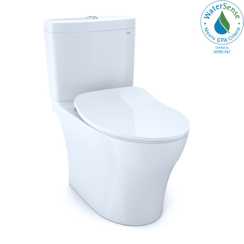 TOTO MS446234CEMFGN#01 Aquia IV Two-Piece Elongated Dual Flush 1.28 and 0.9 GPF Toilet with CEFIONTECT and SoftClose Seat WASHLET+ Ready