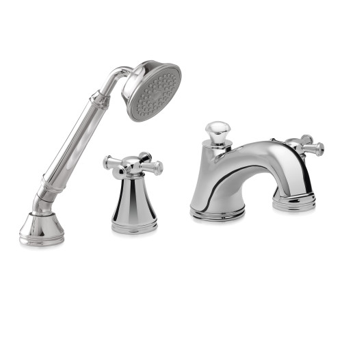 TOTO TB220S Vivian Two Cross Handle Deck-Mount Roman Tub Filler Trim with Hand Shower - TB220S