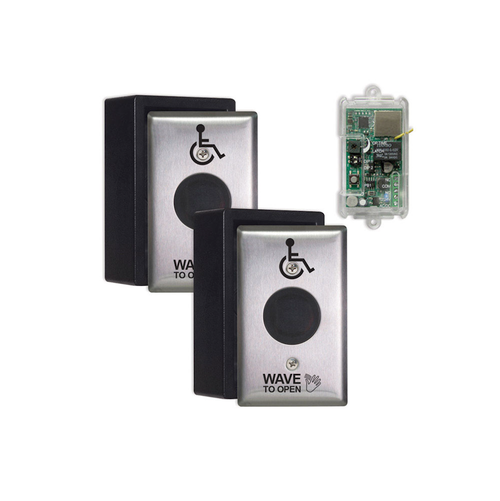 LCN 8310-2210 Touchless Actuator Kit - 2 Single Gang Battery Powered Actuators, Built-in Transmitters, Surface Mount Boxes, Wireless Receiver