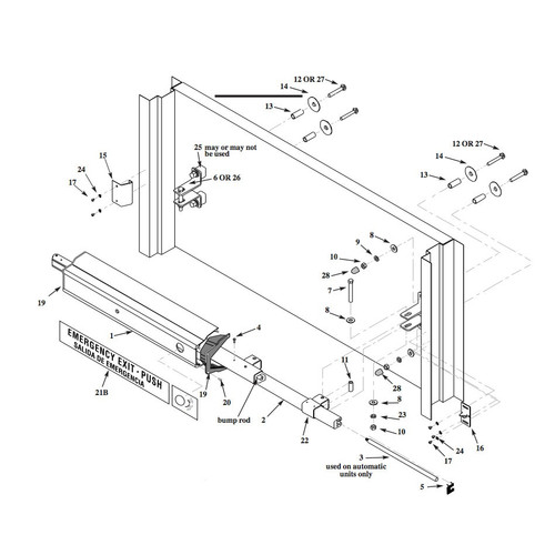PRECISION Precision Hardware Inc (PHI) Arm-A-Dor Series A106-001 Standard Double Door Kit - For All Models PRE-A106-001