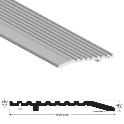 Zero 1675A Half Saddle Threshold – 5″ Wide x 1/2″ High – Aluminum Mill Finish