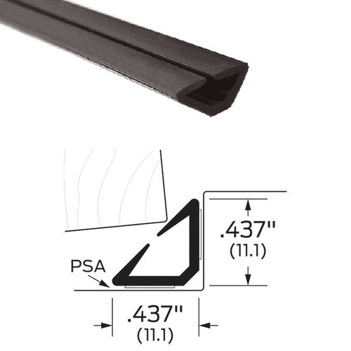 Zero 8144 Self Adhesive Silicone Weatherstripping Black Finish