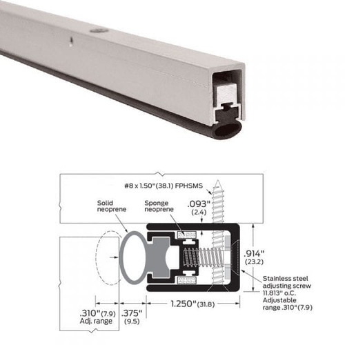 Zero 770AA Adjustable Sound Seal Gasketing Clear Anodized Aluminum Finish