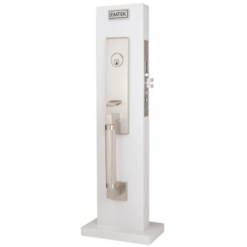 Emtek 3337 Hercules Knurled Monolithic Mortise Entrance Handleset, Brass - Entryset