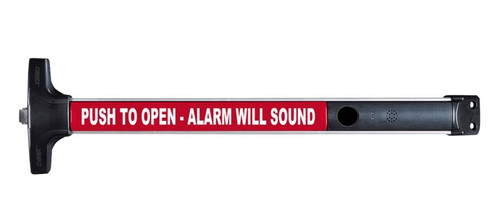 Detex V40 Value Series - Value Series Wide Stile Rim Exit Device W/ Weatherized Battery Operated Alarm Less Cylinder