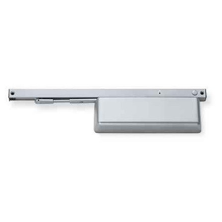 LCN 4040SE-POWDER Sentronic Fire/Life Safety Door Closer with Single-Point Hold-Open, Aluminum Finish (689) — surface-mounted, non-handed track closer