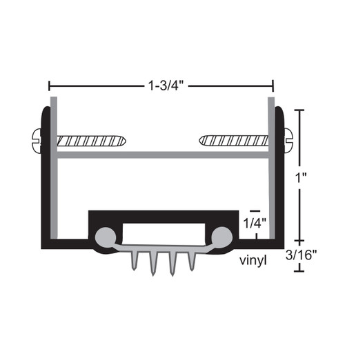 NGP 35VDKB Finned Vinyl Door Shoe, Aluminum